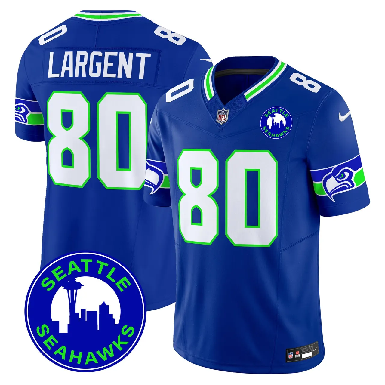 Seattle Seahawks Nike 2024 City Patch Vapor Limited Stitched Jersey - Anthracite - Image 19
