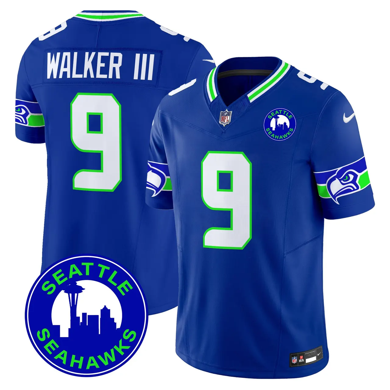 Seattle Seahawks Nike 2024 City Patch Vapor Limited Stitched Jersey - Anthracite - Image 20