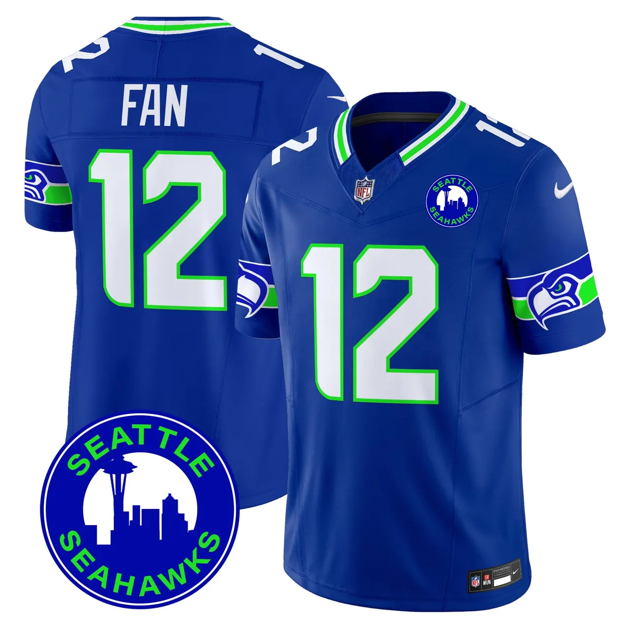 Seattle Seahawks Nike 2024 City Patch Vapor Limited Stitched Jersey - Anthracite - Image 21