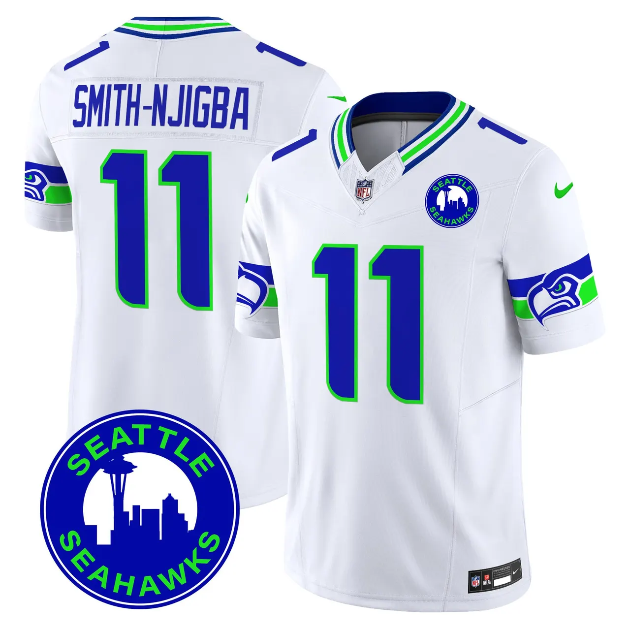 Seattle Seahawks Nike 2024 City Patch Vapor Limited Stitched Jersey - Anthracite - Image 22