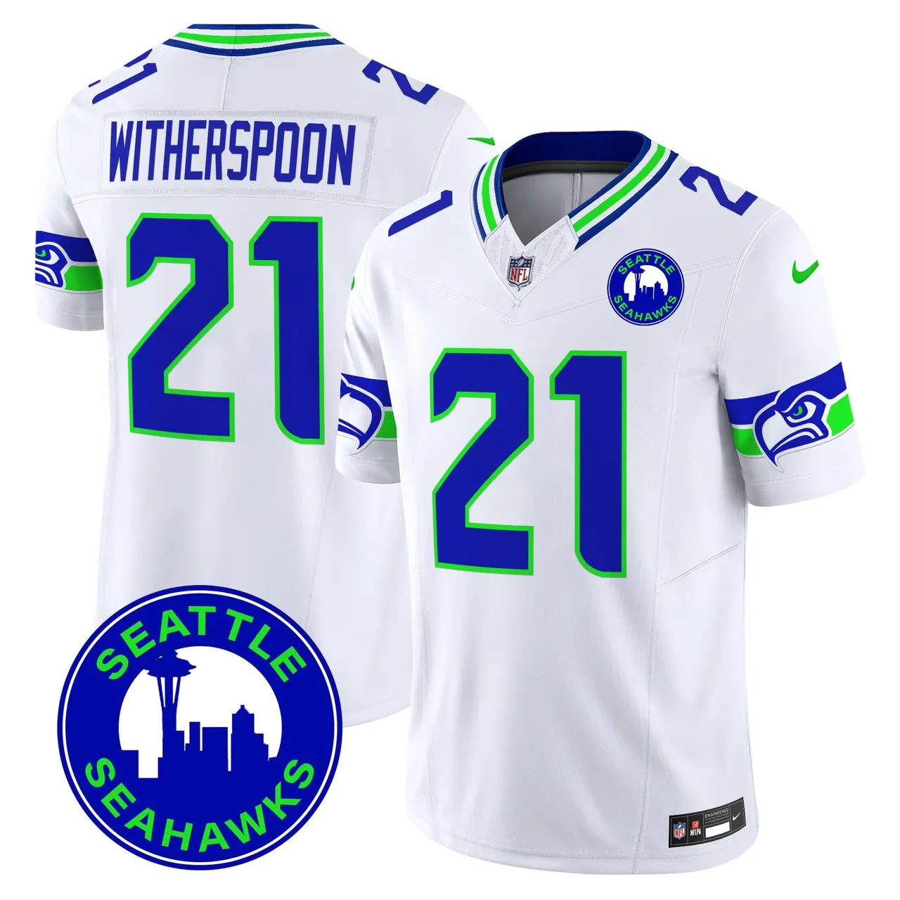Seattle Seahawks Nike 2024 City Patch Vapor Limited Stitched Jersey - Anthracite - Image 23
