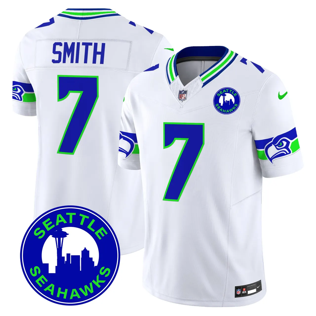 Seattle Seahawks Nike 2024 City Patch Vapor Limited Stitched Jersey - Anthracite - Image 24