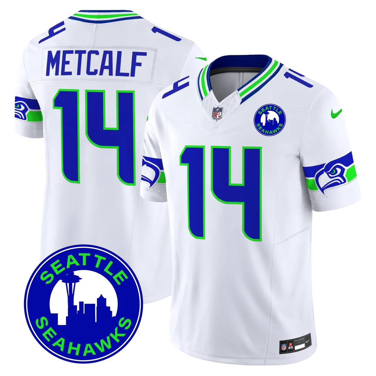 Seattle Seahawks Nike 2024 City Patch Vapor Limited Stitched Jersey - Anthracite - Image 25