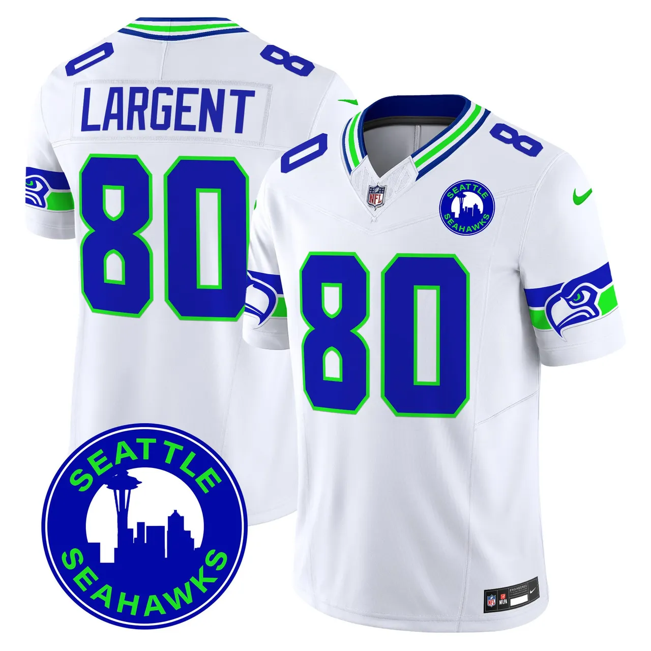 Seattle Seahawks Nike 2024 City Patch Vapor Limited Stitched Jersey - Anthracite - Image 26