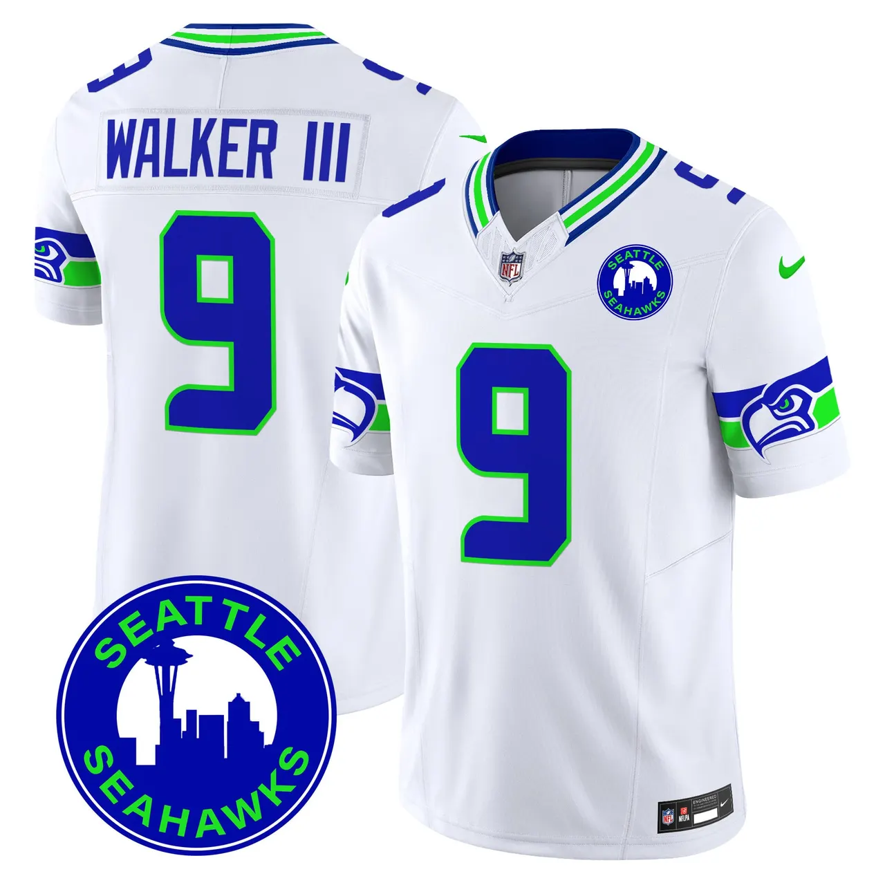 Seattle Seahawks Nike 2024 City Patch Vapor Limited Stitched Jersey - Anthracite - Image 27