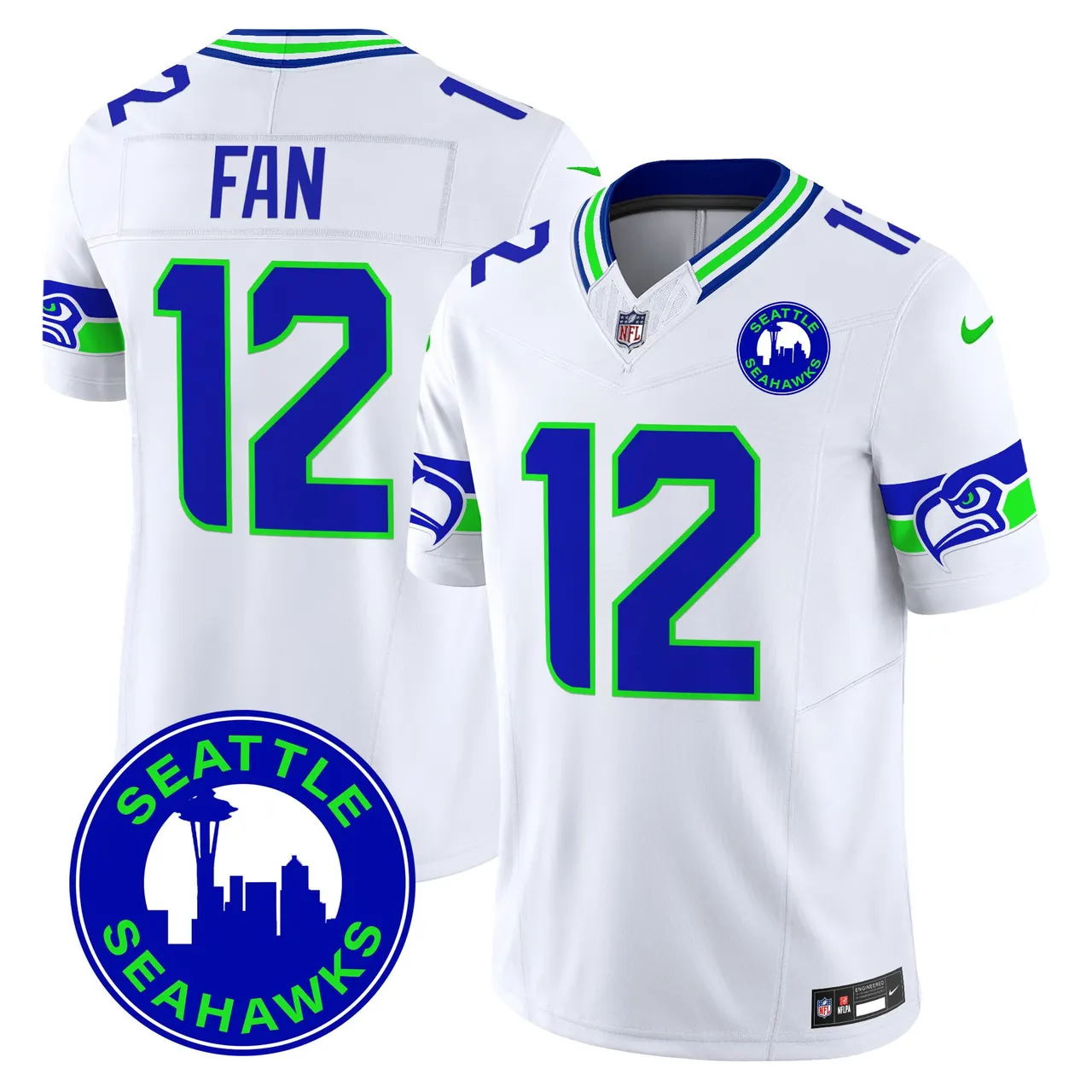 Seattle Seahawks Nike 2024 City Patch Vapor Limited Stitched Jersey - Anthracite - Image 28