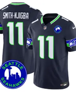 Seattle Seahawks Nike 2024 City Patch Vapor Limited Stitched Jersey - Anthracite - Image 29