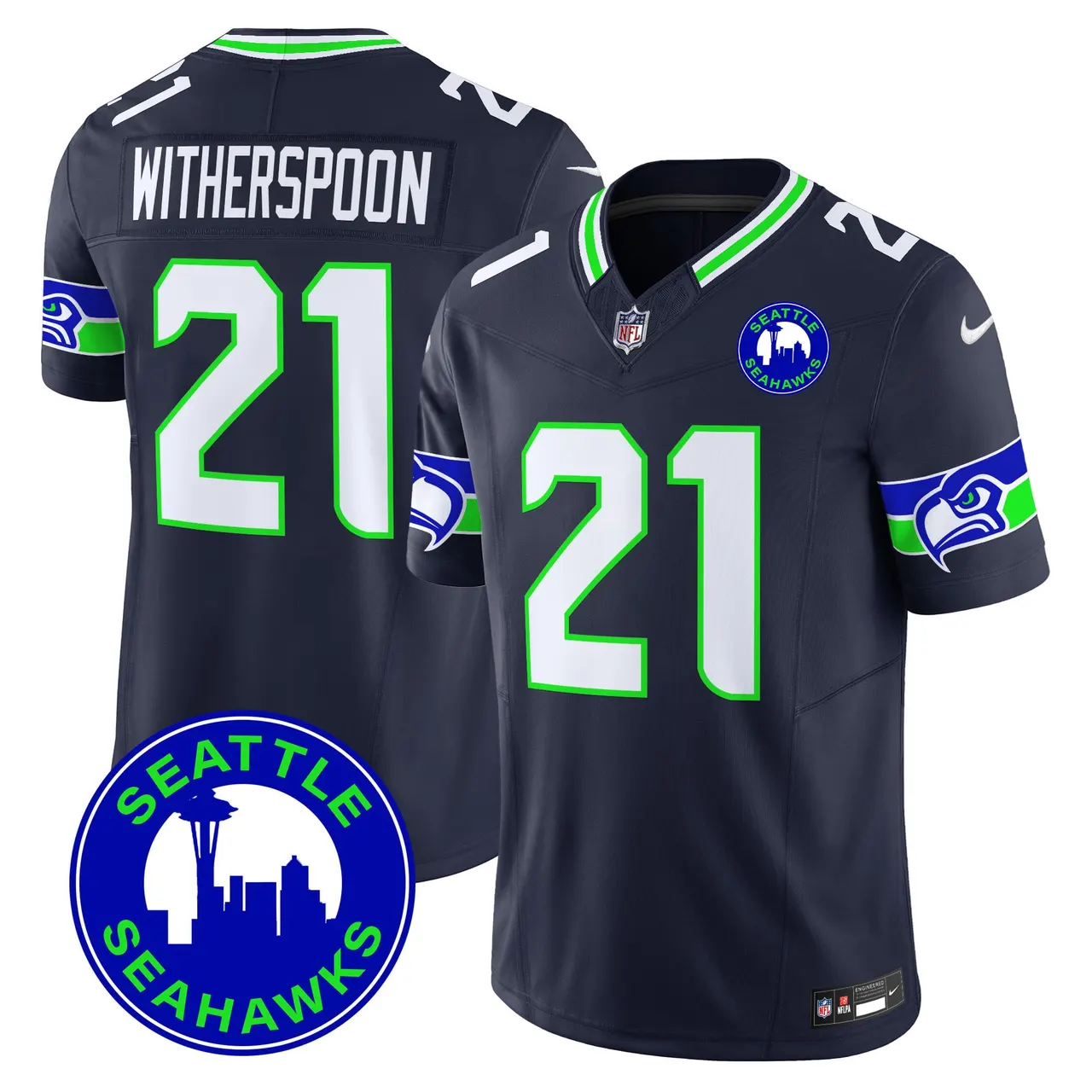 Seattle Seahawks Nike 2024 City Patch Vapor Limited Stitched Jersey - Anthracite - Image 30