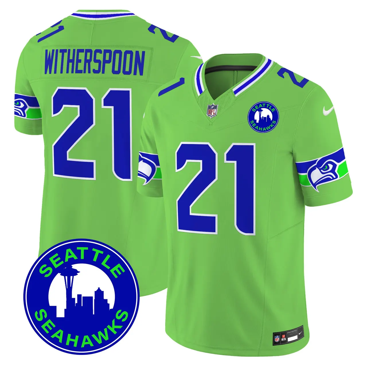 Seattle Seahawks Nike 2024 City Patch Vapor Limited Stitched Jersey - Anthracite - Image 37