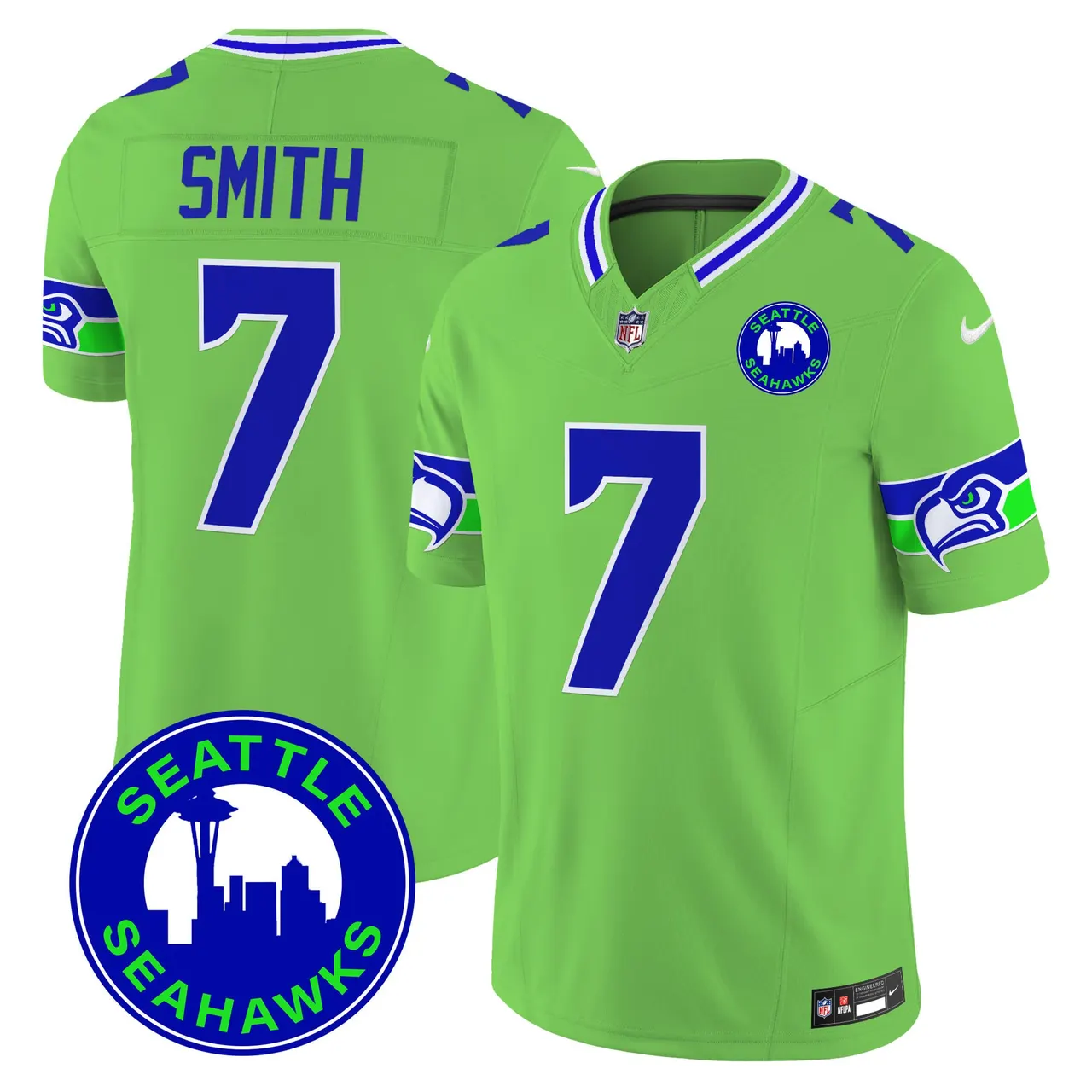 Seattle Seahawks Nike 2024 City Patch Vapor Limited Stitched Jersey - Anthracite - Image 38