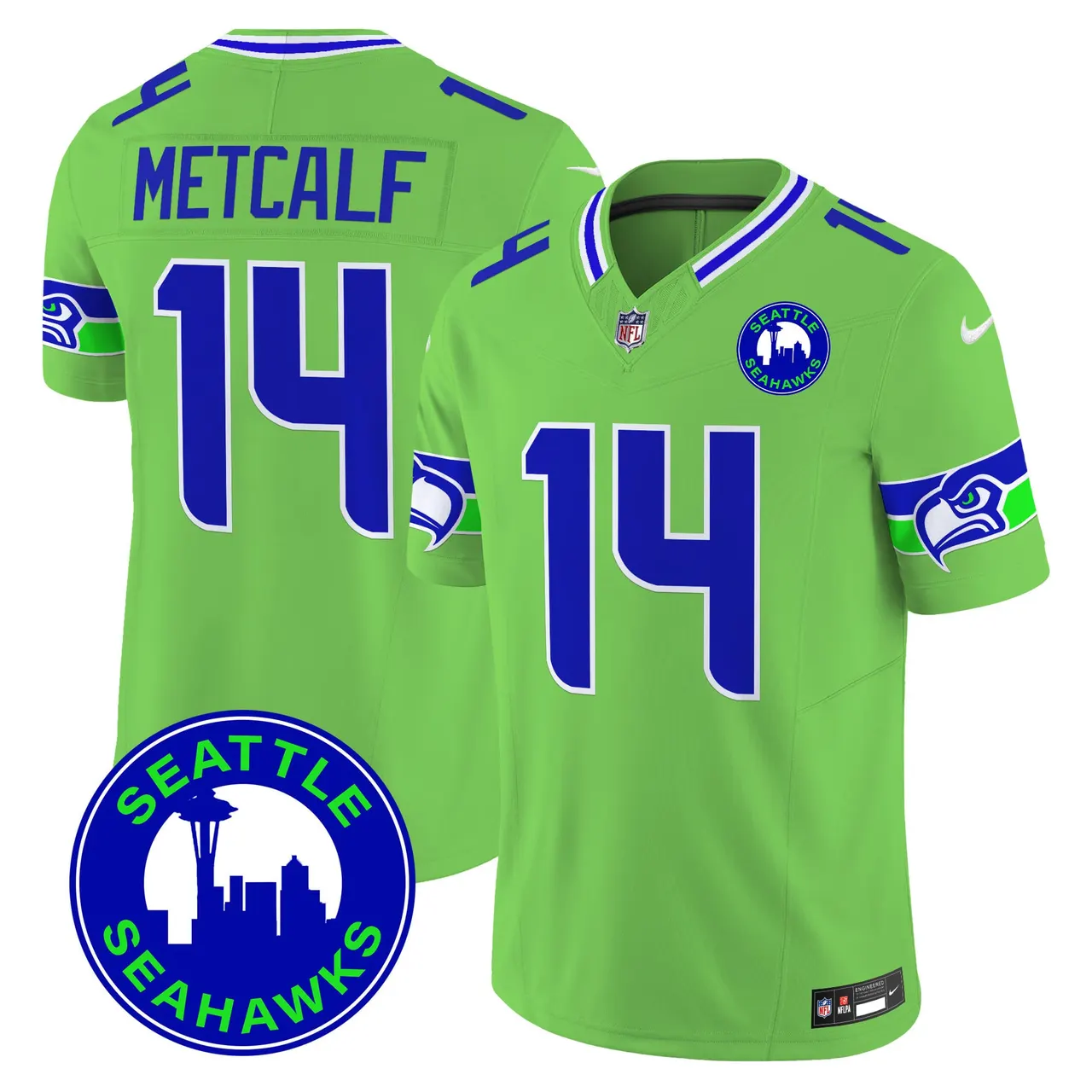 Seattle Seahawks Nike 2024 City Patch Vapor Limited Stitched Jersey - Anthracite - Image 39