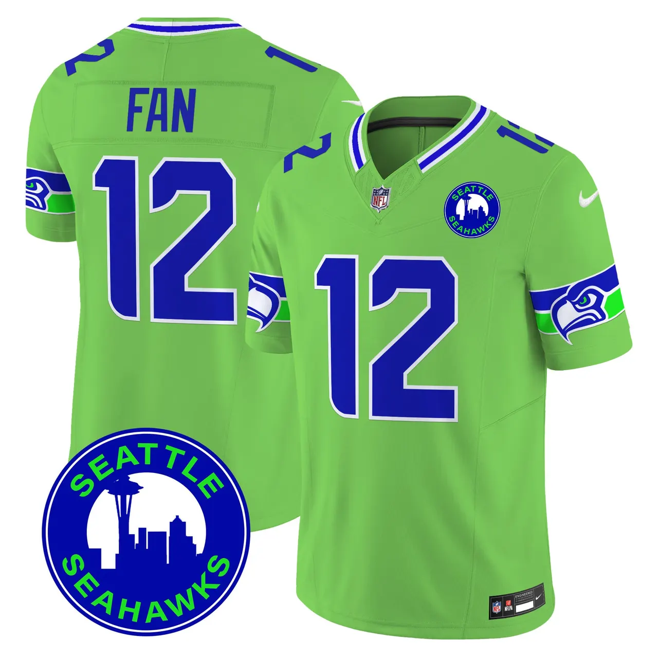 Seattle Seahawks Nike 2024 City Patch Vapor Limited Stitched Jersey - Anthracite - Image 42