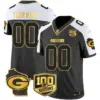 Green Bay Packers Nike Home 100th Season Patch Gold Vapor Custom Limited Stitched Jersey - Anthracite