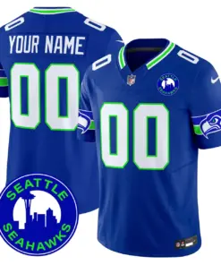 Seattle Seahawks Nike 2024 City Patch Vapor Custom Limited Stitched Jersey - Anthracite - Image 3