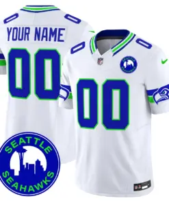 Seattle Seahawks Nike 2024 City Patch Vapor Custom Limited Stitched Jersey - Anthracite - Image 4