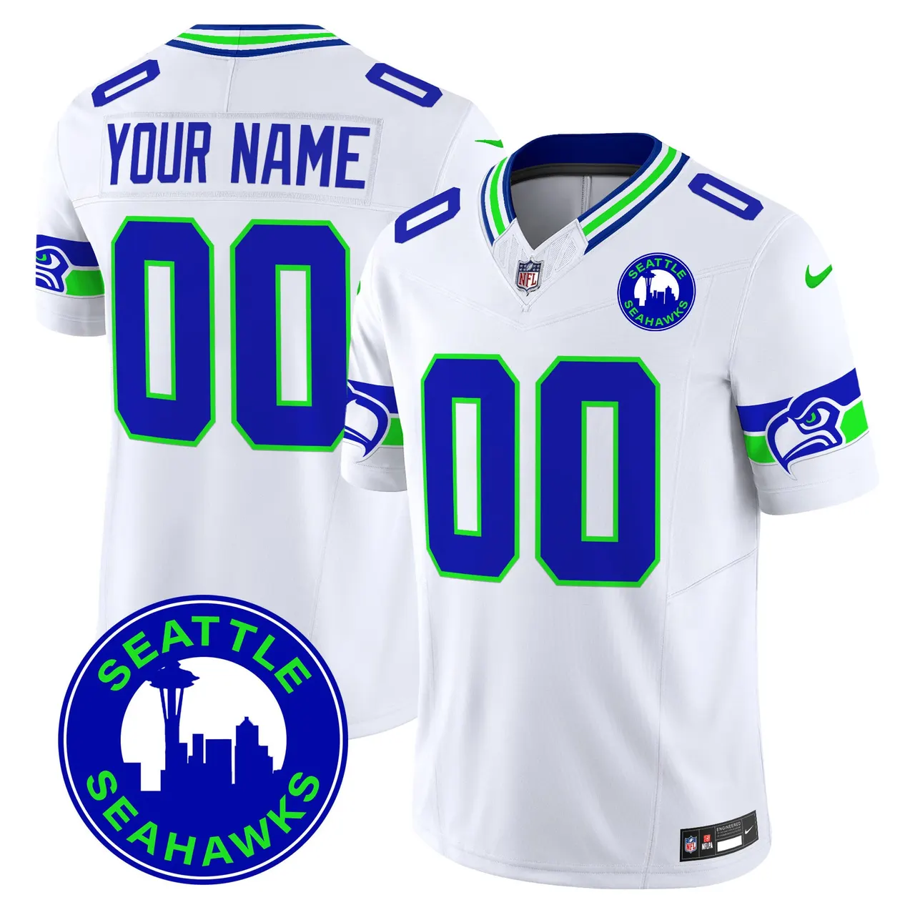 Seattle Seahawks Nike 2024 City Patch Vapor Custom Limited Stitched Jersey - Anthracite - Image 4