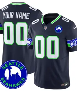 Seattle Seahawks Nike 2024 City Patch Vapor Custom Limited Stitched Jersey - Anthracite - Image 5