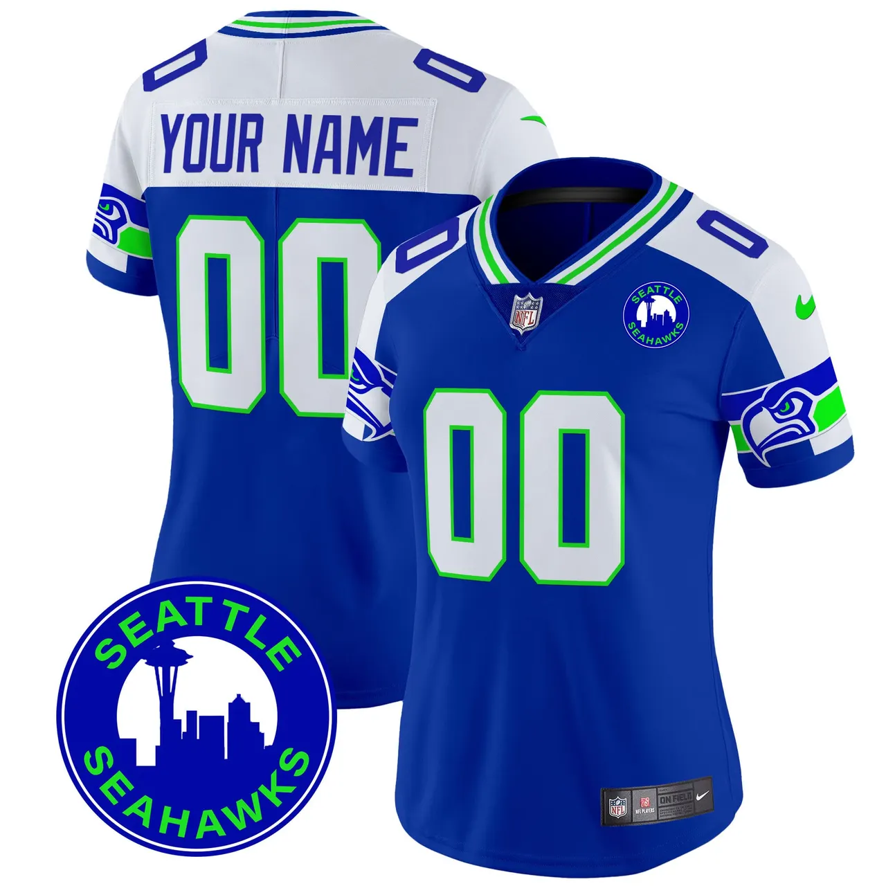 Seattle Seahawks Nike 2024 City Patch Vapor Custom Limited Stitched Jersey - Anthracite - Image 8