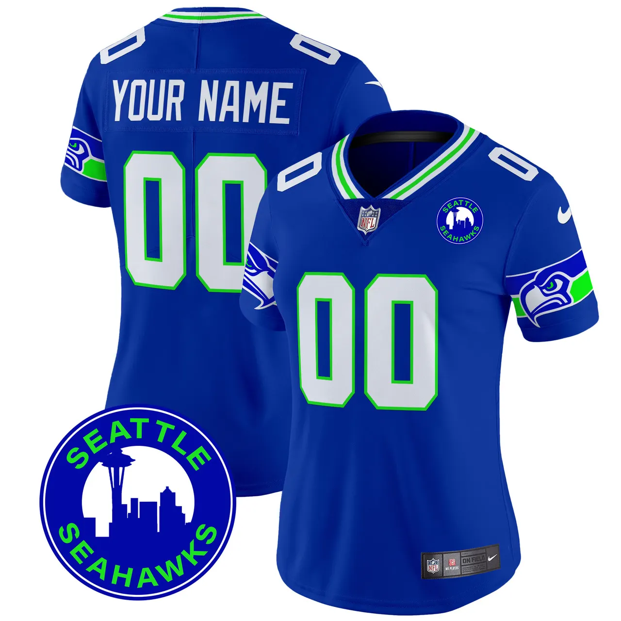Seattle Seahawks Nike 2024 City Patch Vapor Custom Limited Stitched Jersey - Anthracite - Image 9