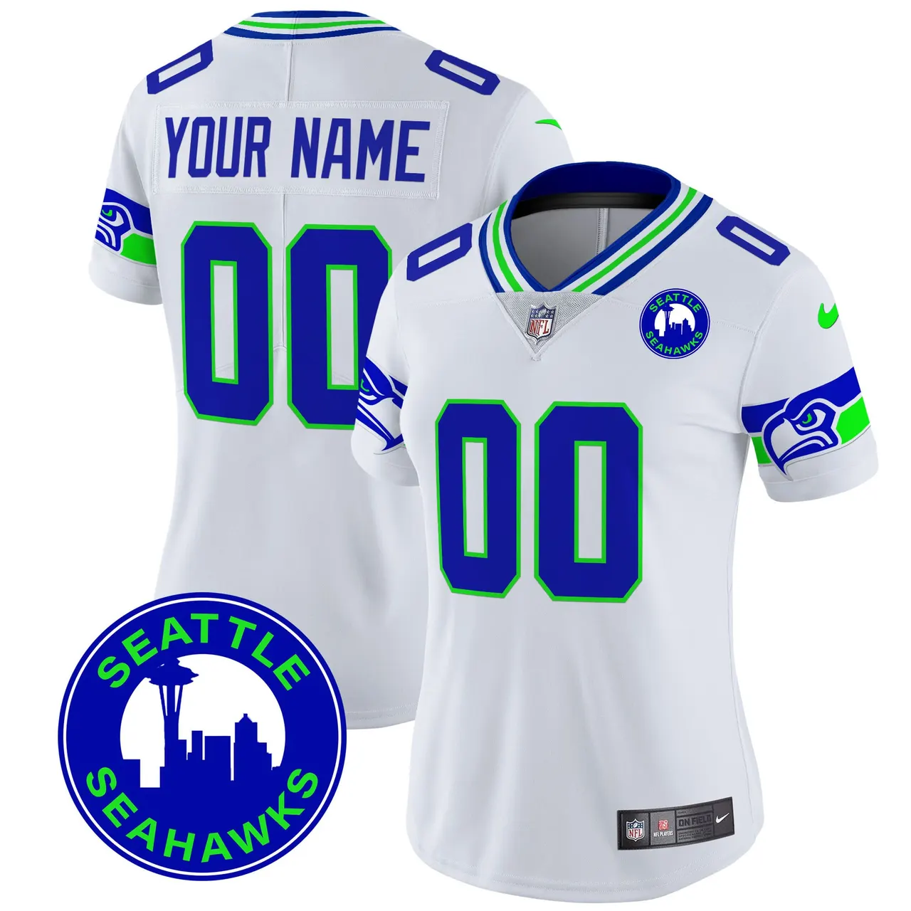 Seattle Seahawks Nike 2024 City Patch Vapor Custom Limited Stitched Jersey - Anthracite - Image 10