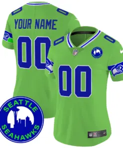 Seattle Seahawks Nike 2024 City Patch Vapor Custom Limited Stitched Jersey - Anthracite - Image 12