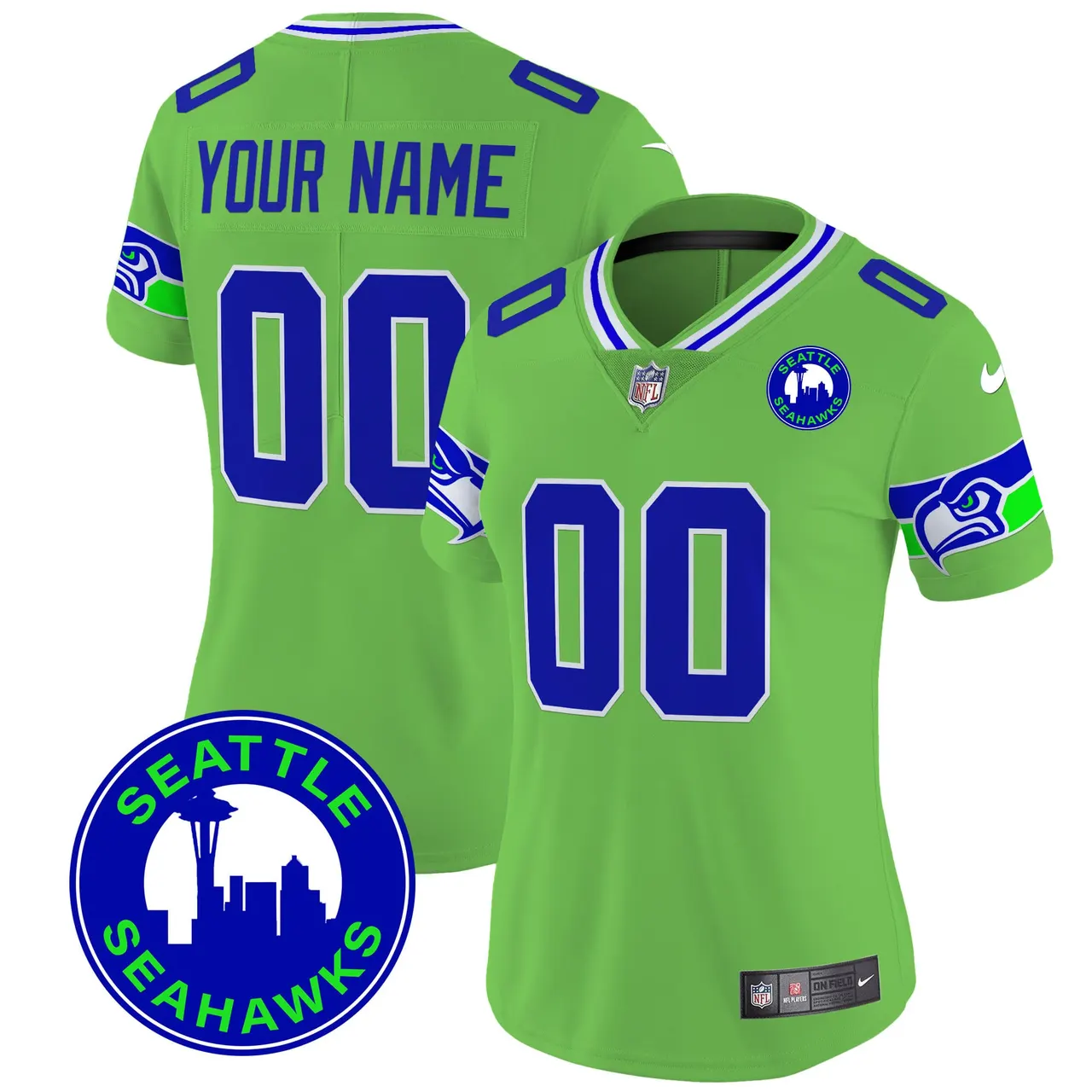Seattle Seahawks Nike 2024 City Patch Vapor Custom Limited Stitched Jersey - Anthracite - Image 12