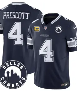 Alternative view of Dallas Cowboys Nike City Patch Vapor Limited Stitched Jersey - Navy