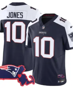 Alternative view of New England Patriots Nike Massachusetts Patch Vapor Stitched Jersey - Navy