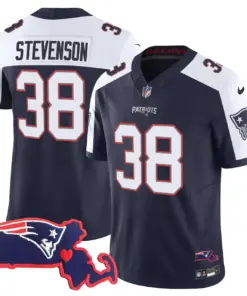 New England Patriots Nike Massachusetts Patch Vapor Stitched Jersey - Navy - Image 6