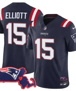 New England Patriots Nike Massachusetts Patch Vapor Stitched Jersey - Navy - Image 18