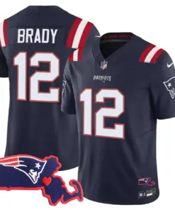 New England Patriots Nike Massachusetts Patch Vapor Stitched Jersey - Navy - Image 19