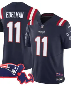 New England Patriots Nike Massachusetts Patch Vapor Stitched Jersey - Navy - Image 21