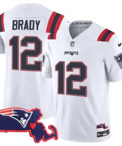 New England Patriots Nike Massachusetts Patch Vapor Stitched Jersey - Navy - Image 33
