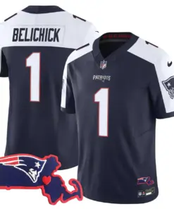 New England Patriots Nike Massachusetts Patch Vapor Stitched Jersey - Navy