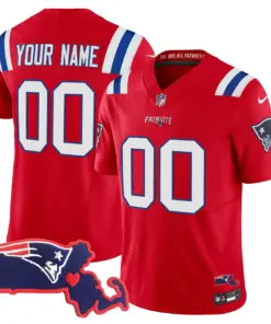 New England Patriots Nike Massachusetts Patch Vapor Custom Stitched Jersey - Navy - Image 4