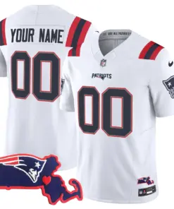 New England Patriots Nike Massachusetts Patch Vapor Custom Stitched Jersey - Navy - Image 5