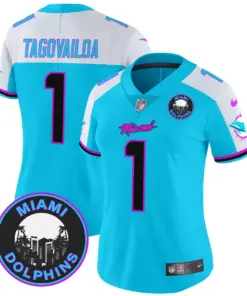 Tua Tagovailoa Miami Dolphins Nike Women's Vice Vapor Limited Stitched Jersey V3 - Black - Image 9