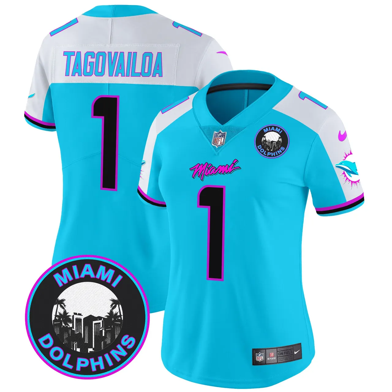 Tua Tagovailoa Miami Dolphins Nike Women's Vice Vapor Limited Stitched Jersey V3 - Black - Image 9