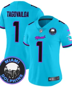Tua Tagovailoa Miami Dolphins Nike Women's Vice Vapor Limited Stitched Jersey V3 - Black - Image 17