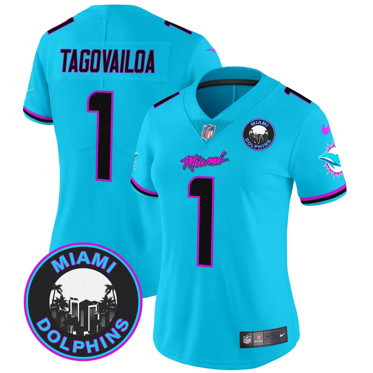 Tua Tagovailoa Miami Dolphins Nike Women's Vice Vapor Limited Stitched Jersey V3 - Black - Image 17