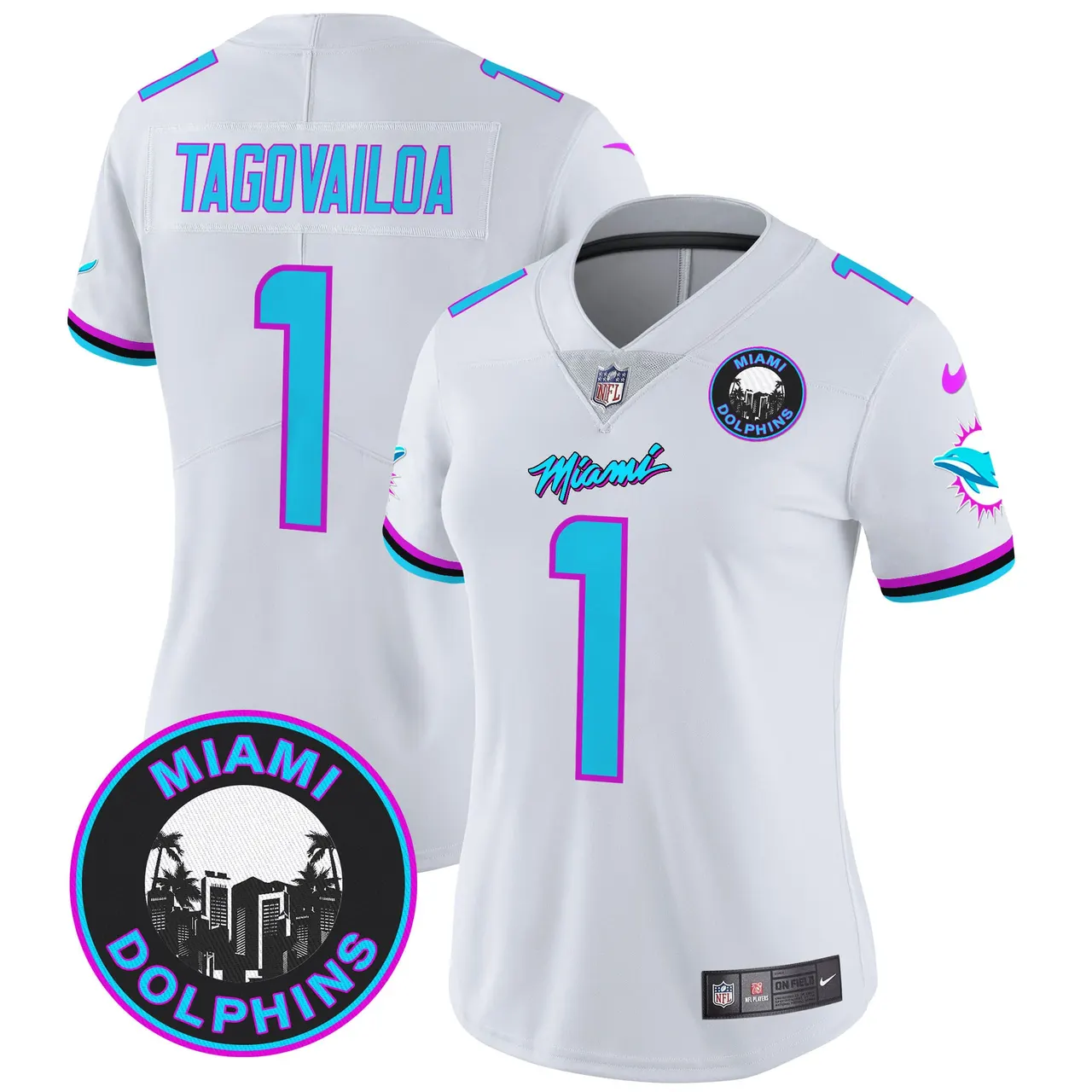 Tua Tagovailoa Miami Dolphins Nike Women's Vice Vapor Limited Stitched Jersey V3 - Black - Image 25