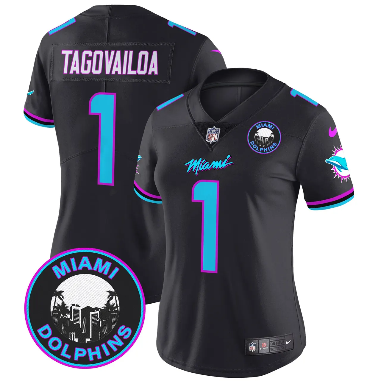Tua Tagovailoa Miami Dolphins Nike Women's Vice Vapor Limited Stitched Jersey V3 - Black - Image 33
