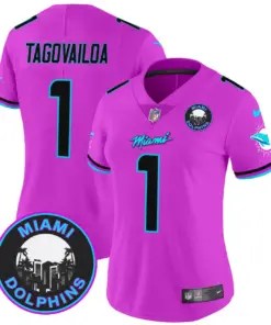 Tua Tagovailoa Miami Dolphins Nike Women's Vice Vapor Limited Stitched Jersey V3 - Black - Image 41