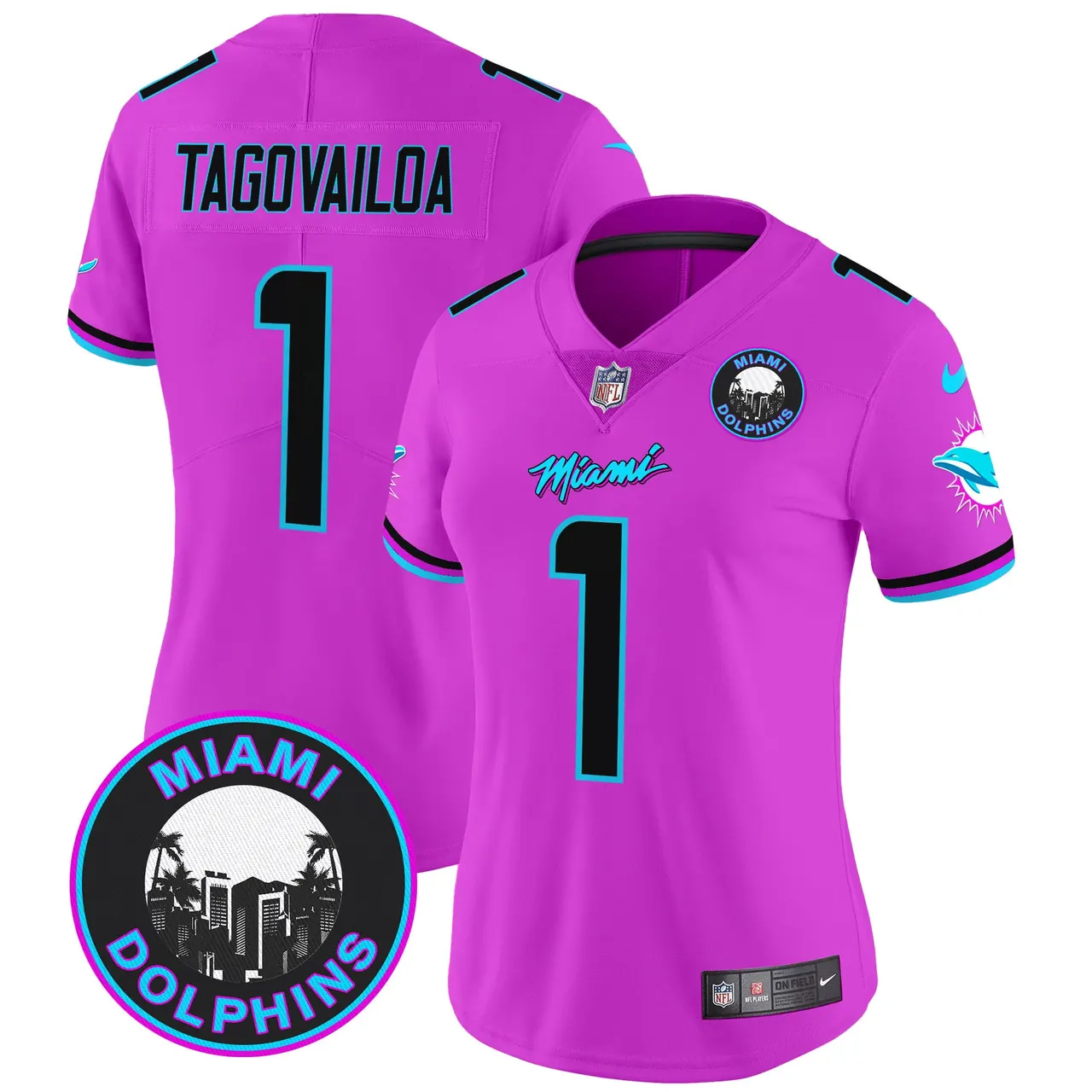 Tua Tagovailoa Miami Dolphins Nike Women's Vice Vapor Limited Stitched Jersey V3 - Black - Image 41