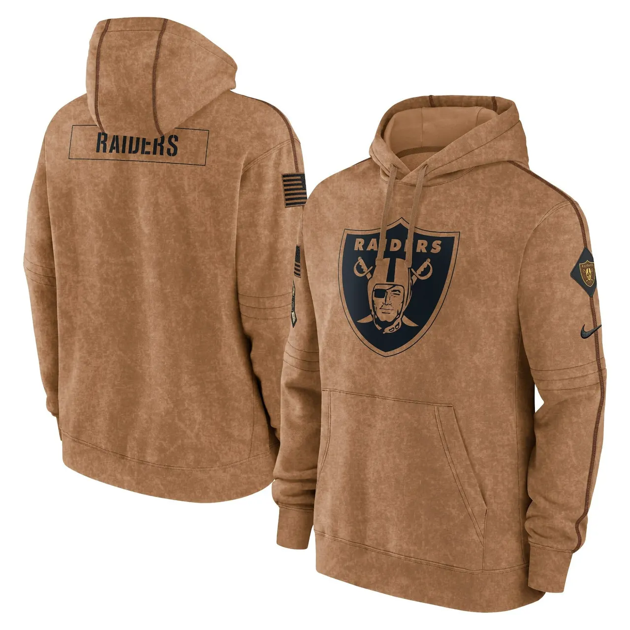 Las Vegas Raiders Nike Women's 2023 Salute to Service Pullover Hoodie - Brown - Image 2