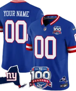 New York Giants Nike 100th Season State Patch Vapor Custom Limited Stitched Jersey - Anthracite - Image 3