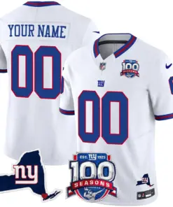 New York Giants Nike 100th Season State Patch Vapor Custom Limited Stitched Jersey - Anthracite - Image 4