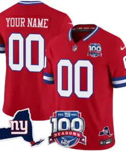 New York Giants Nike 100th Season State Patch Vapor Custom Limited Stitched Jersey - Anthracite - Image 5