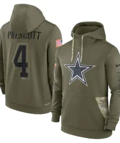 Alternative view of Dallas Cowboys Nike 2022 Salute to Service Player Therma Performance Pullover Hoodie - Olive