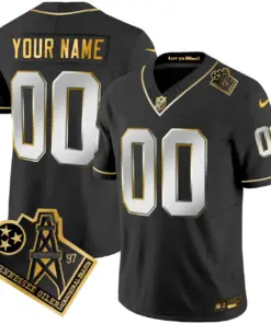 Alternative view of Tennessee Titans Nike 1997 Throwback Vapor Custom Stitched Jersey - Black
